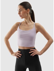 4F Moteriški Crop top marškinėliai jogai iš perdirbtos medžiagos - violetiniai
