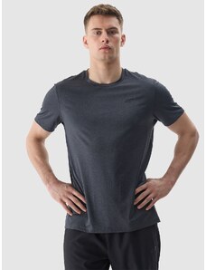 4F Vyriški regular treniruočių marškinėliai pagaminti iš perdirbtų medžiagų - gili juoda