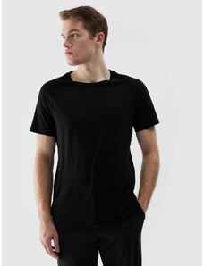 4F Vyriški žygio marškinėliai su Merino vilna - juodi