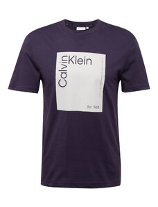 Calvin Klein Marškinėliai tamsiai mėlyna / rusvai pilka / juoda