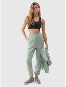 4F Moteriškos sportinės jogger kelnės iš organinės medvilnės - žalios