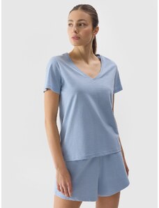 4F Moteriški T-shirt lygūs marškinėliai - mėlyni