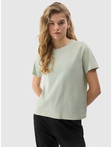 4F Moteriški T-shirt lygus marškinėliai iš organinės medvilnės - žali