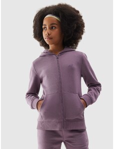 4F Sportinis atsegamas džemperis su gobtuvu mergaitėms - violetinis