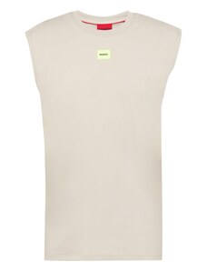 HUGO Marškinėliai 'Dankto 241' rusvai pilka / šviesiai žalia / juoda