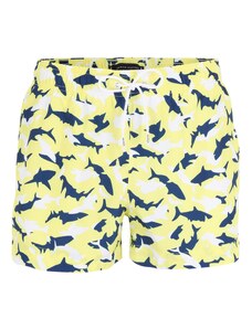 Tommy Hilfiger Underwear Maudymosi trumpikės tamsiai mėlyna jūros spalva / geltona / balta
