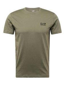 EA7 Emporio Armani Marškinėliai rusvai žalia / juoda
