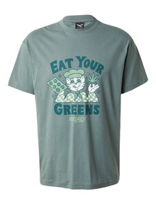 Iriedaily Marškinėliai 'Eat Greens' smaragdinė spalva / nefrito spalva / šviesiai žalia / balta