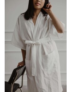 AmourLinen Linen bathrobe Midnight Size 2 Dusty Rose