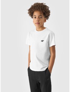4F T-shirt lygūs marškinėliai berniukams - balti