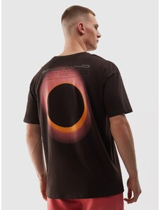 4F Vyriški T-shirt oversize marškinėliai iš organinės medvilnės - rudi