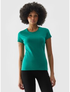 4F Moteriški T-shirt slim lygūs marškinėliai - žali