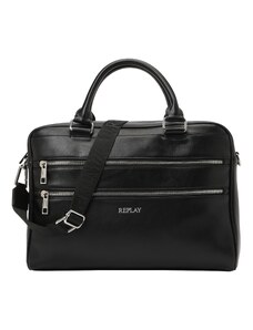 REPLAY Nešiojamo kompiuterio krepšys juoda / sidabrinė