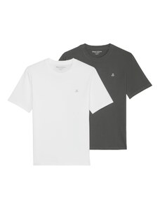 Marc O'Polo Marškinėliai antracito spalva / balta