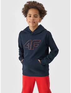 4F Sportinis neatsegamas džemperis su gobtuvu berniukams - tamsiai mėlynas