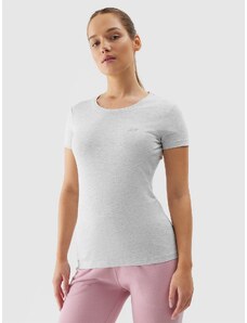 4F Moteriški T-shirt slim lygūs marškinėliai - pilki