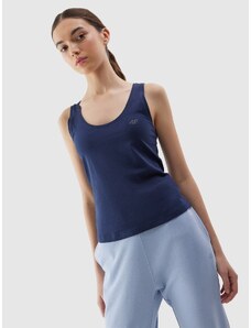 4F Moteriški Top slim lygus marškinėliai - tamsiai mėlyni