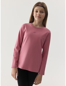 4F Longsleeve regular lygūs marškinėliai mergaitėms - rožiniai