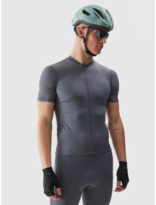 4F Vyriški atsegami dviratininko marškinėliai - pilki