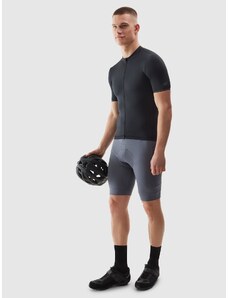 4F Vyriški atsegami dviratininko marškinėliai - juodi