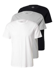 HOLLISTER Marškinėliai šviesiai pilka / juoda / balta
