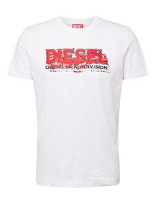 DIESEL Marškinėliai 'DIEGOR' ryškiai raudona / juoda / balta