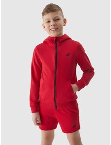 4F Sportinis atsegamas džemperis su gobtuvu berniukams - raudonas