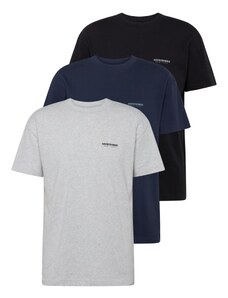 Abercrombie & Fitch Marškinėliai tamsiai mėlyna / šviesiai pilka / juoda / balta