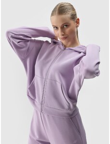4F Moteriškas sportinis atsegamas džemperis su modalio priemaiša - violetinis