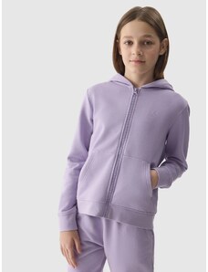 4F Sportinis atsegamas džemperis su gobtuvu mergaitėms - violetinis