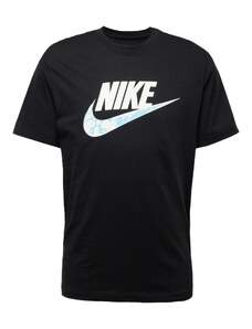 Nike Sportswear Marškinėliai šviesiai mėlyna / juoda / balta