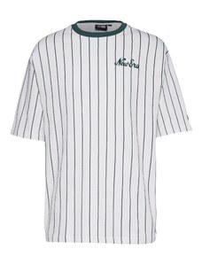NEW ERA Marškinėliai 'Pinstripe Oversize' žalia / balta