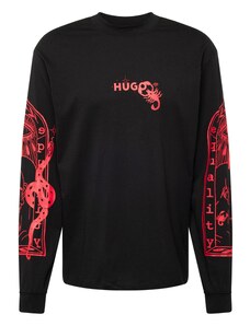 HUGO Marškinėliai 'Dequaliom' raudona / juoda