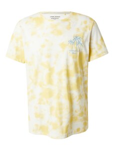 BLEND Marškinėliai pastelinė mėlyna / žaliosios citrinos spalva / balta