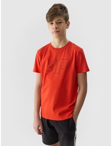 4F T-shirt marškinėliai su grafika berniukams - oranžinės spalvos