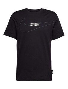 Nike Sportswear Marškinėliai 'BIG SWOOSH' sidabro pilka / juoda / balta