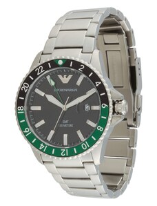 Emporio Armani Analoginis (įprasto dizaino) laikrodis žalia / juoda / sidabrinė