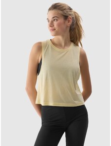 4F Moteriški Top oversize marškinėliai jogai su modalio priemaiša - geltoni