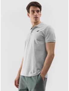 4F Vyriški polo regular lygus marškinėliai - pilki