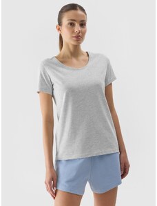 4F Moteriški T-shirt regular lygus marškinėliai - pilki