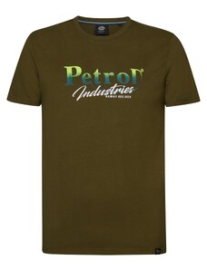 Petrol Industries Marškinėliai ''Summerdrive' rusvai žalia / benzino spalva / nefrito spalva / balta