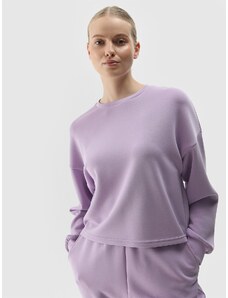 4F Moteriškas sportinis neatsegamas džemperis su modalio priemaiša - violetinis