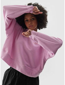 4F Moteriškas sportinis neatsegamas džemperis su gobtuvu - pudra rožinė spalva