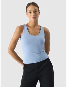 4F Moteriški Top slim lygus marškinėliai - šviesiai mėlyni