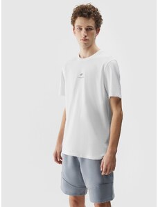 4F Vyriški T-shirt regular lygūs marškinėliai - balti