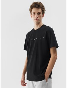 4F Vyriški T-shirt marškinėliai iš organinės medvilnės su grafika - juodi