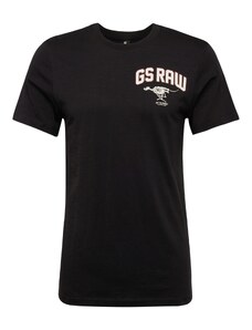 G-Star RAW Marškinėliai juoda / balta