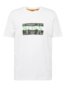 BOSS Marškinėliai 'Bossticket' šviesiai žalia / juoda / balta