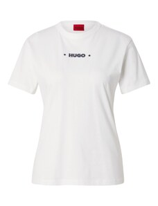 HUGO Marškinėliai 'Damacia 1' tamsiai mėlyna / balta