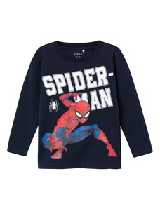 NAME IT Marškinėliai 'Naza Spiderman' mėlyna / tamsiai mėlyna / raudona / balta
